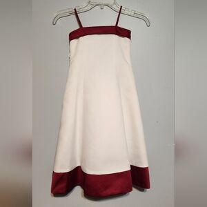 Davids bridal flower girl dress size 3 Ivory & Apple Red